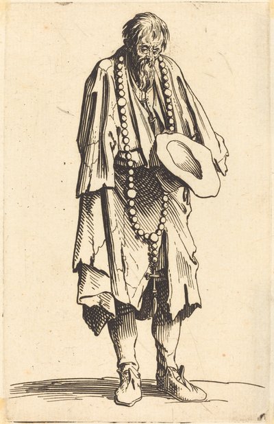 Koldus rózsafüzérrel alkotó: Jacques Callot