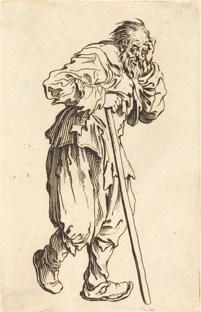 Pálcás koldus, c. 1622. alkotó: Jacques Callot