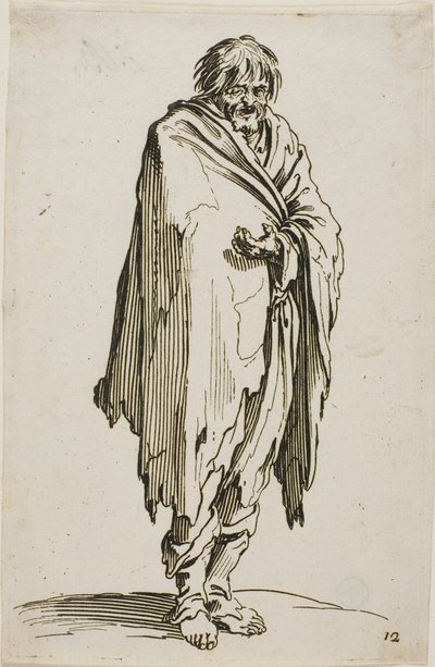 Koldus kalap és cipő nélkül, tizenkettes tányér a The Beggars-től alkotó: Jacques Callot