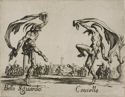 Bello Sguardo - Coviello, 18. tányér a Balli di Sfessania-tól alkotó: Jacques Callot