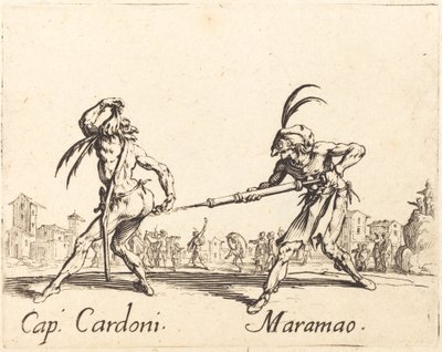 Sapka. Cardoni és Maramao, c. 1622. alkotó: Jacques Callot