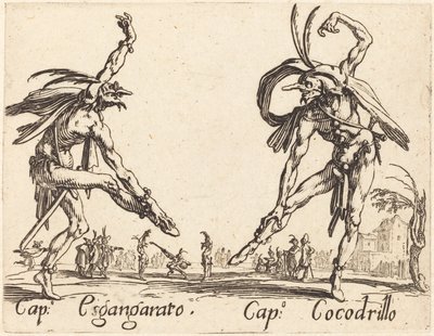 Pasas. Esgangarato és Cap. Krokodil, c. 1622. alkotó: Jacques Callot