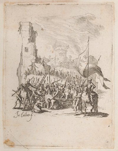 A keresztet hordozó Krisztus, sz. 10/11 a La Petite Passionból alkotó: Jacques Callot
