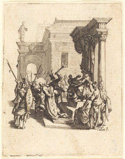 Pilátus által halálra ítélt Krisztus c. 16241625. alkotó: Jacques Callot