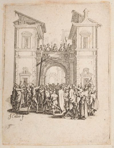 Krisztus bemutatta a népnek, sz. 9/11 a La Petite Passionból alkotó: Jacques Callot