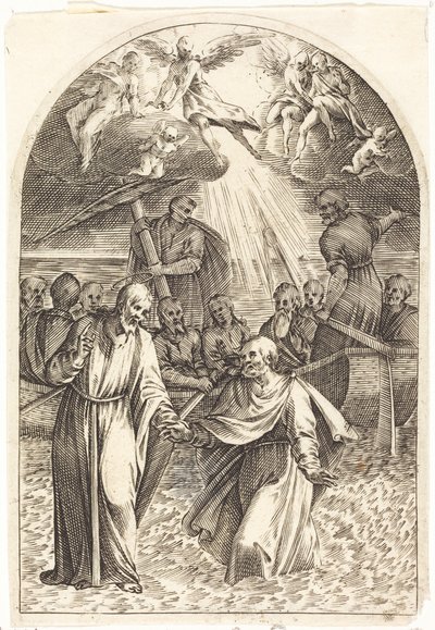 Krisztus a vízen jár [második tábla] alkotó: Jacques Callot