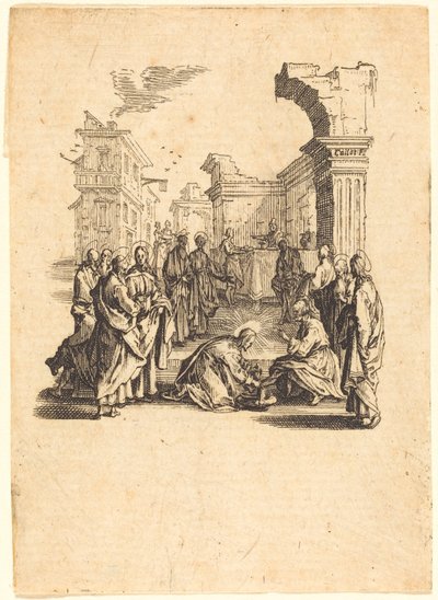 Krisztus, aki megmossa az apostolok lábát alkotó: Jacques Callot
