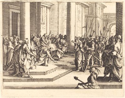 Krisztus és a házasságtörésen elhurcolt asszony, 1635. alkotó: Jacques Callot