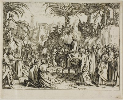 Krisztus bevonulása Jeruzsálembe, az Újszövetségből alkotó: Jacques Callot