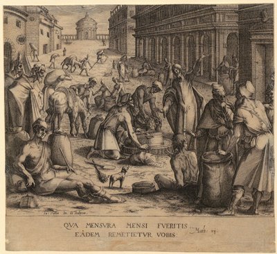 Krisztus és a gabonakereskedők alkotó: Jacques Callot
