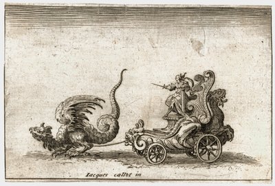 Combat a la barriere: (metszet): Egy sárkány által húzott szekér ... (metszet) alkotó: Jacques Callot