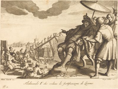 Livorno kikötőjének építése és erődítése alkotó: Jacques Callot