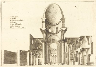 Egy templom keresztmetszete alkotó: Jacques Callot