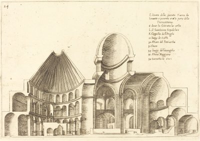 A Szent Sír-templom keresztmetszete alkotó: Jacques Callot