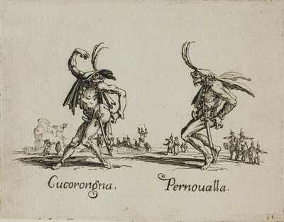 Cucorongna - Pernovalla, 2. tányér a Balli di Sfessania-ból alkotó: Jacques Callot