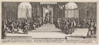 A király kitüntetéseket ad át alkotó: Jacques Callot