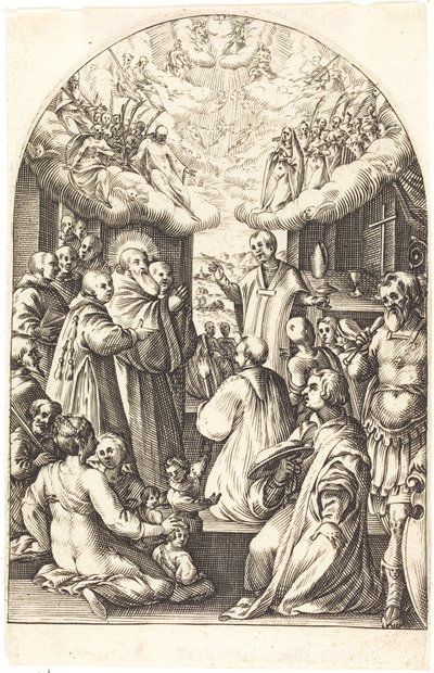 Szent Benedek halála alkotó: Jacques Callot