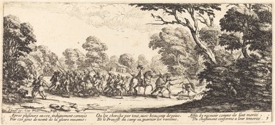 A bűnöző katonák felfedezése, c. 1633. alkotó: Jacques Callot