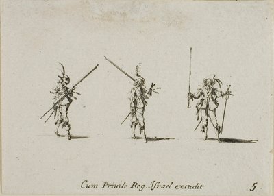 Drill Tilted Pikes, ötös tábla a katonai gyakorlatokból alkotó: Jacques Callot