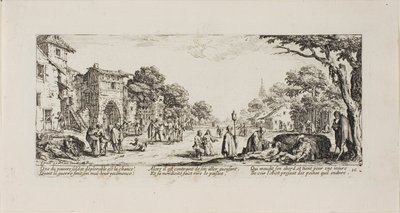 Dying Soldiers by the Roadside, tizenhatos lemez a The Miseries of War-ból alkotó: Jacques Callot