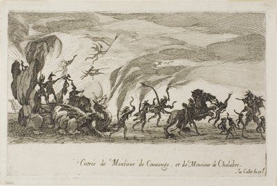 M. de Couvonage és M. de Chalabre bejegyzése a Harc a sorompónál című filmből alkotó: Jacques Callot