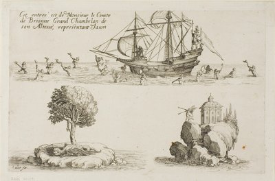 M. le Comte de Brionne, Őfelsége nagykamarás, Jasont képviselő bejegyzése a Harc a sorompónál című filmből alkotó: Jacques Callot