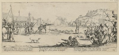 Kivégzés agyonlövéssel, a „Háború borzalmai” sorozat 12. lapja alkotó: Jacques Callot