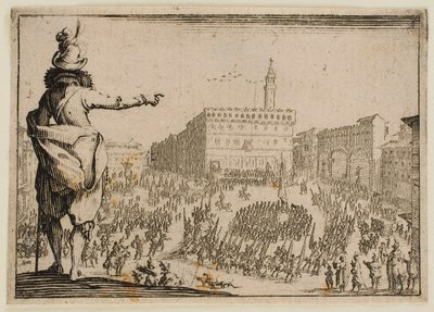 Ünnepség a firenzei Piazza della Signorián, a „Szeszélyek” című műből (firenzei kiadás) alkotó: Jacques Callot