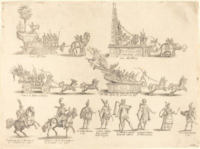 Úszók és résztvevők alkotó: Jacques Callot