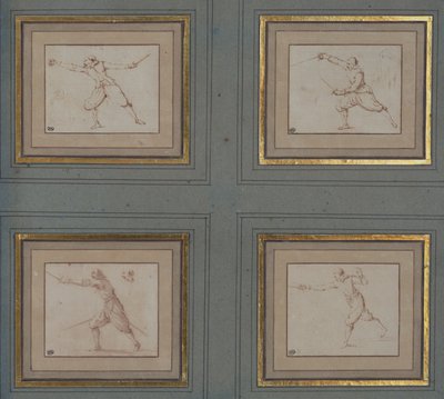 Négy vívótanulmány, 1766-69 alkotó: Jacques Callot