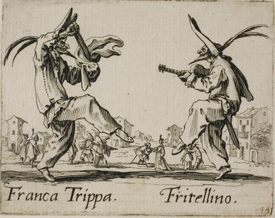 Franca Trippa - Fritellino, 23-as tányér a Balli di Sfessania-tól alkotó: Jacques Callot