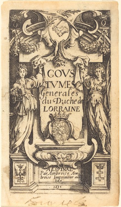A "The Customs of Lorraine" címlapja alkotó: Jacques Callot