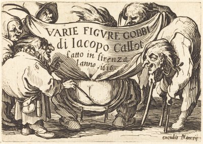 A "Varie Figure Gobbi" (különféle púpos figurák) elülső része alkotó: Jacques Callot