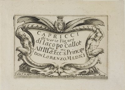 Előlap, a Capricce különböző alakok (The Caprices) - The Nancy Set alkotó: Jacques Callot
