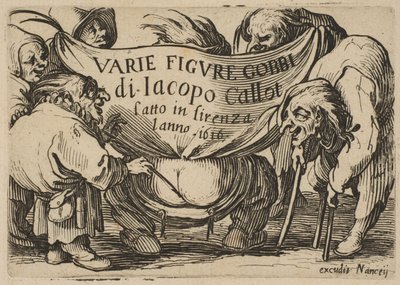 Frontispiece, Varie Figure Gobbi, szvit más néven Les Bossus, Les Pygmées, Les..., 1616-22. alkotó: Jacques Callot