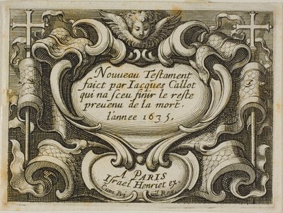 Homlokzat, az Újszövetségből alkotó: Jacques Callot