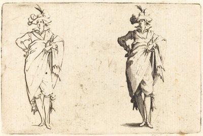 Gentleman elölről nézve csípőre tett kézzel alkotó: Jacques Callot