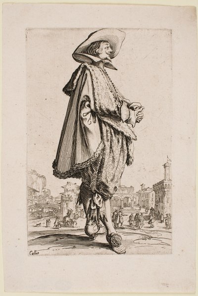 Gentleman, összekulcsolt kézzel, a „Lotharingiai nemesség” sorozatból alkotó: Jacques Callot