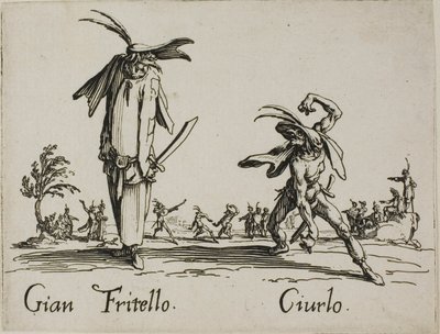Gian Fritello - Ciurlo, 7-es tányér a Balli di Sfessania-tól alkotó: Jacques Callot