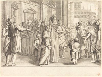 Nagyhercegnő a fiatal lányok körmenetén alkotó: Jacques Callot