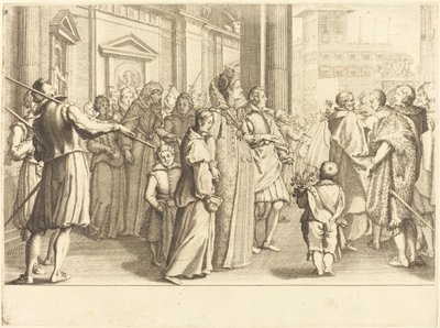 Nagyhercegnő a fiatal lányok körmenetén alkotó: Jacques Callot