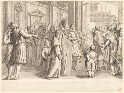 Nagyhercegné a fiatal lányok körmenetén alkotó: Jacques Callot