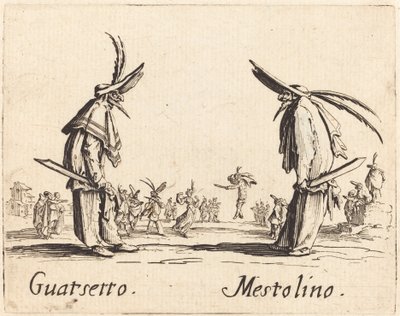Guatsetto és Mestolino, c. 1622. alkotó: Jacques Callot