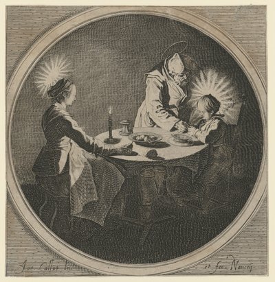 Szent család az asztalnál alkotó: Jacques Callot