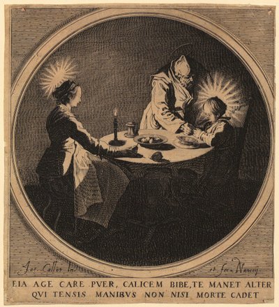 Szent család az asztalnál alkotó: Jacques Callot