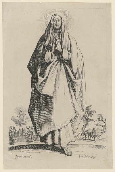 Szűz Mária, 3. lap a „Jézus, a tizenkét apostol és Mária” sorozatból alkotó: Jacques Callot