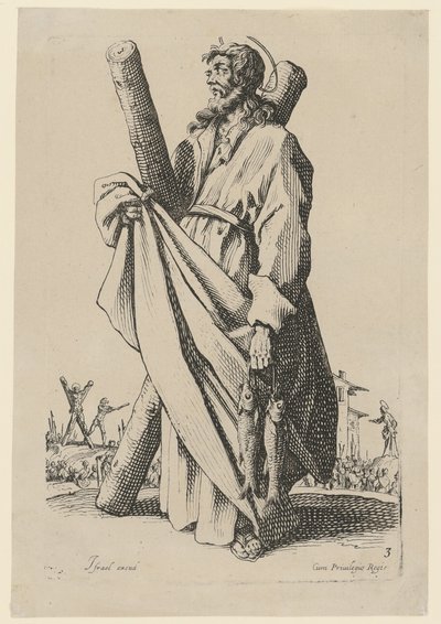 Szent András, a „Jézus, a tizenkét apostol és Mária” sorozat 6. lapja alkotó: Jacques Callot