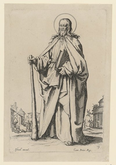 Szent Jakab, a Fiatalabb, a „Jézus, a tizenkét apostol és Mária” sorozat 9. lapja alkotó: Jacques Callot