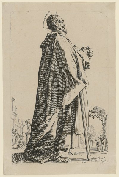 Szent Máté, a „Jézus, a tizenkét apostol és Mária” sorozat 15. lapja alkotó: Jacques Callot