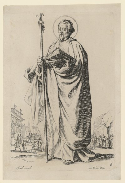 Szent Tamás, a „Jézus, a tizenkét apostol és Mária” sorozat 10. lapja alkotó: Jacques Callot